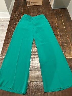 NWT Banana Republic Green Wide-Leg High-Rise Pants